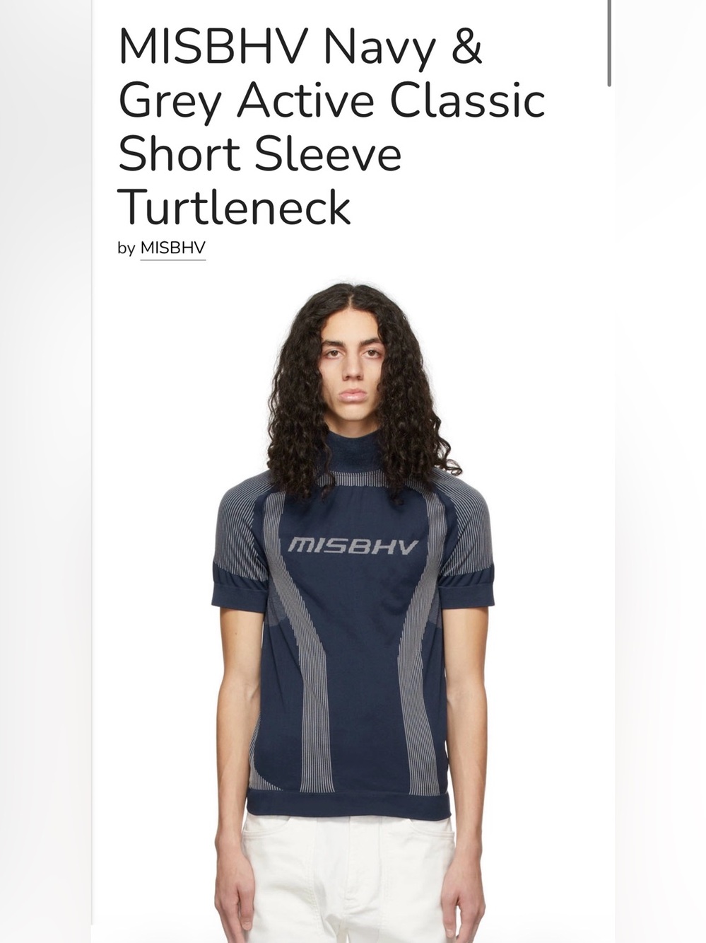 MISBHV Navy & Grey Active Classic Short Sleeve Turtleneck